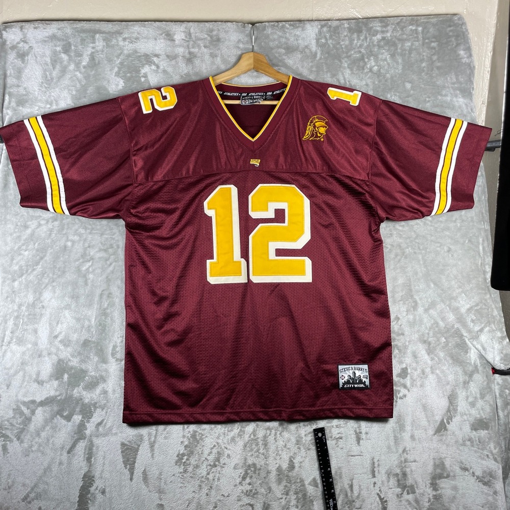 Vintage Steve & Barrys Football Jersey Mens XXL USC Trojans Mesh College #12